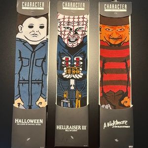 Horror Socks: Pinhead, Michael Myers, Freddy Krueger NWT Halloween Elm Street